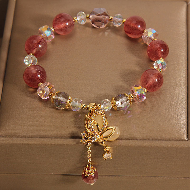 Natural Strawberry Quartz Love Bracelet For Women By Tinkers