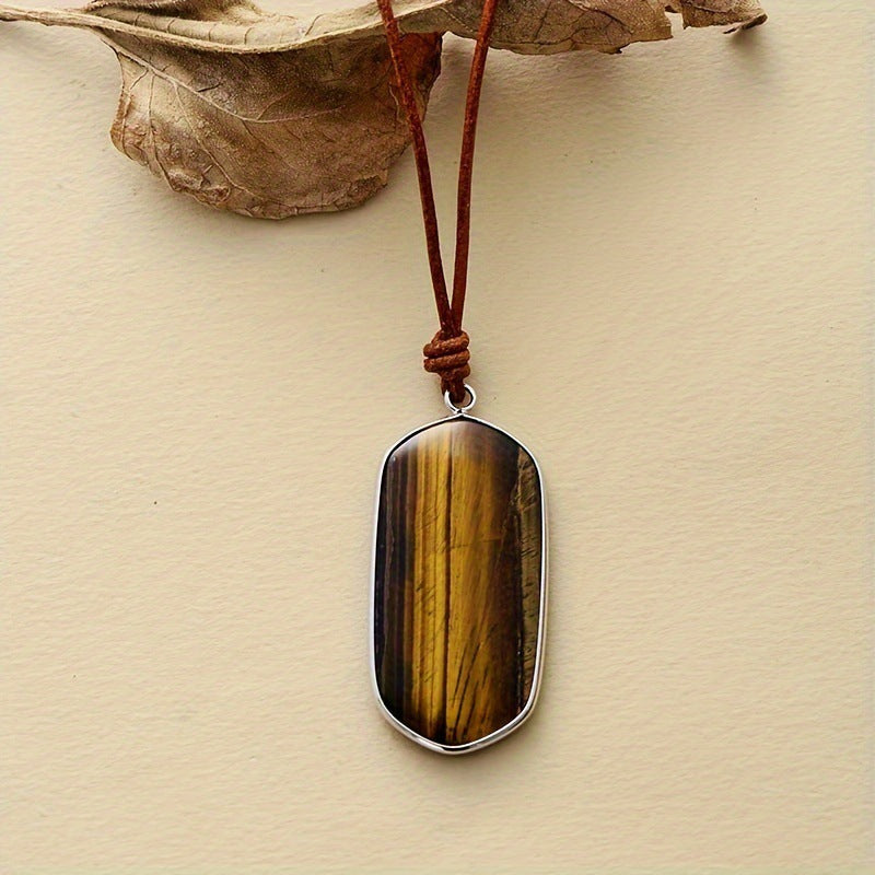 Handcrafted Natural Stone Pendant Necklace for Spiritual Protection by Tinkers