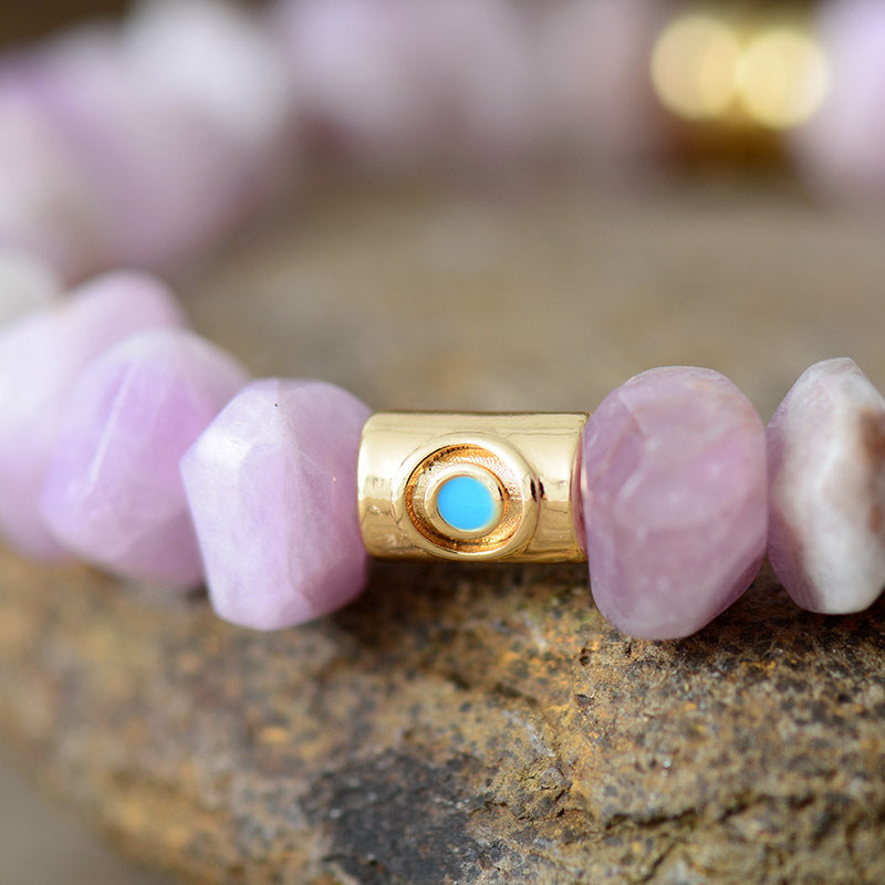 Bohemian Natural Stone Crystal Handmade Elastic Beaded Bracelet