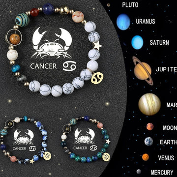Natural Crystal Zodiac Bracelet Set 3pcs Healing Gift by Tinkers
