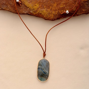 Handcrafted Natural Stone Pendant Necklace for Spiritual Protection by Tinkers