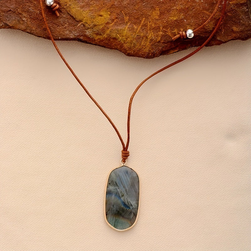Handcrafted Natural Stone Pendant Necklace for Spiritual Protection by Tinkers