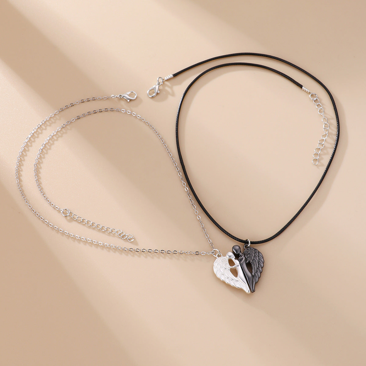 Elegant Handcrafted Natural Stone Angel Wing Couple Necklaces by Tinkers