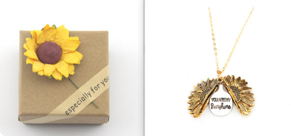 Sunflower Double Lettering Necklace By Tinkers Aura Balance