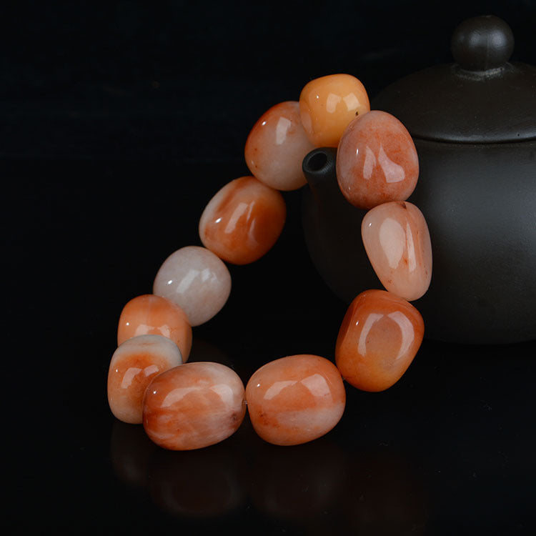 Tinkers Jade Pebble Bracelet Natural Gobi Artisanal Collection - 0