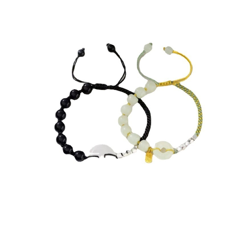 Peace Buckle Couple Braid Rope Hand Woven Bracelet All Ages