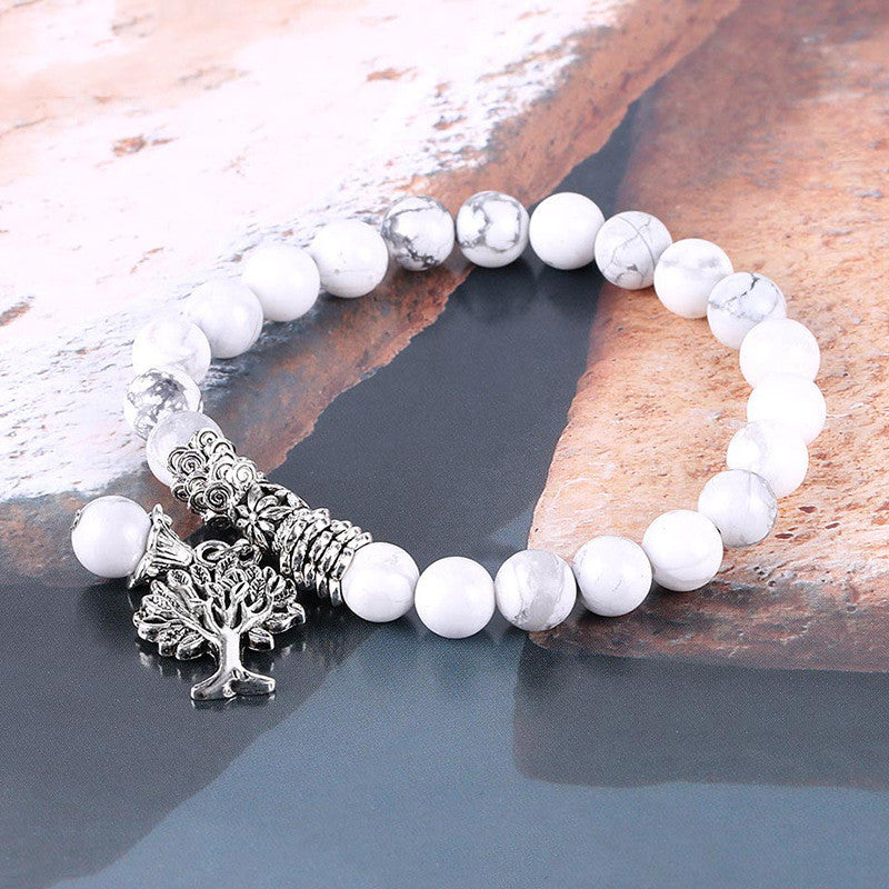 Tinkers Frosted Pine Bead Bracelet Exclusive White Turquoise Design - 0