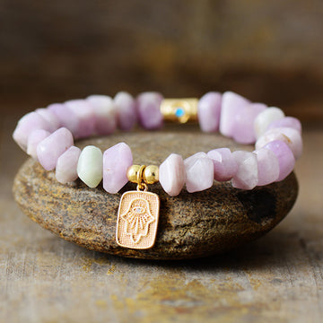 Bohemian Natural Stone Crystal Handmade Elastic Beaded Bracelet