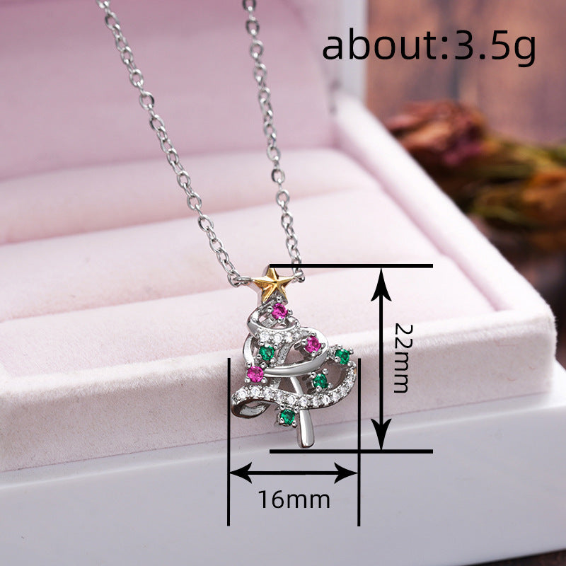 Handcrafted Natural Zircon Christmas Necklace for Women by Tinkers