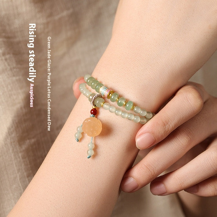 New Chinese Style Beaded Lucky Bamboo Bracelet For Women