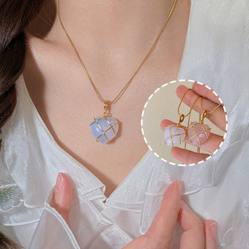 Moonstone Necklace Cartoon Princess Jewelry Gold Plated