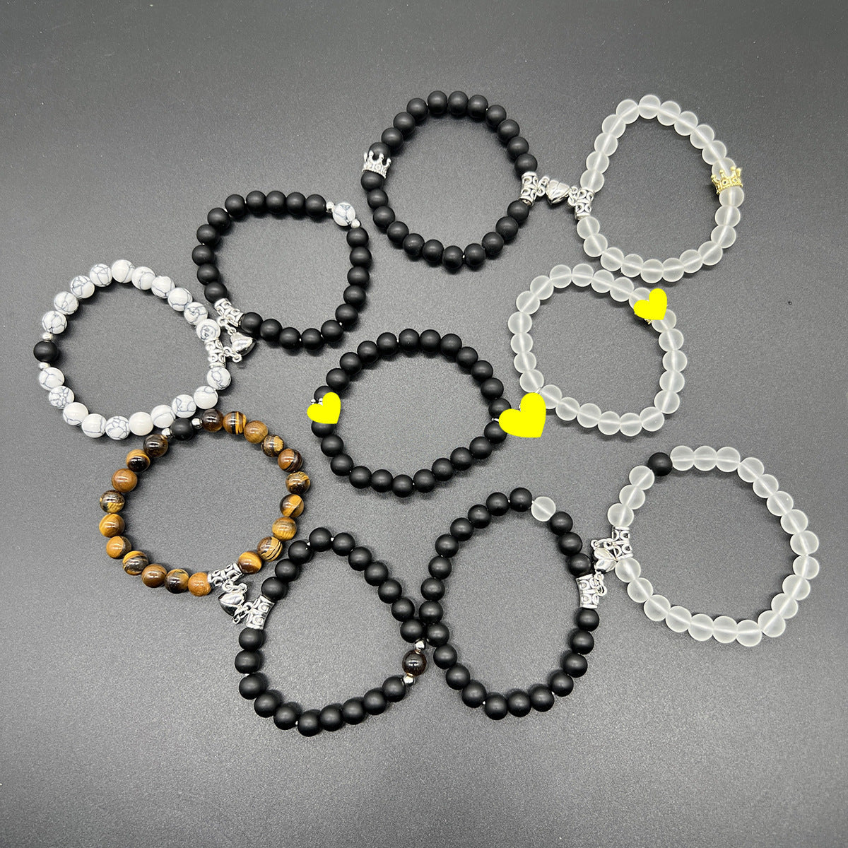 Tinkers White Turquoise Limited Handcrafted Heart Couple Bracelet - 0