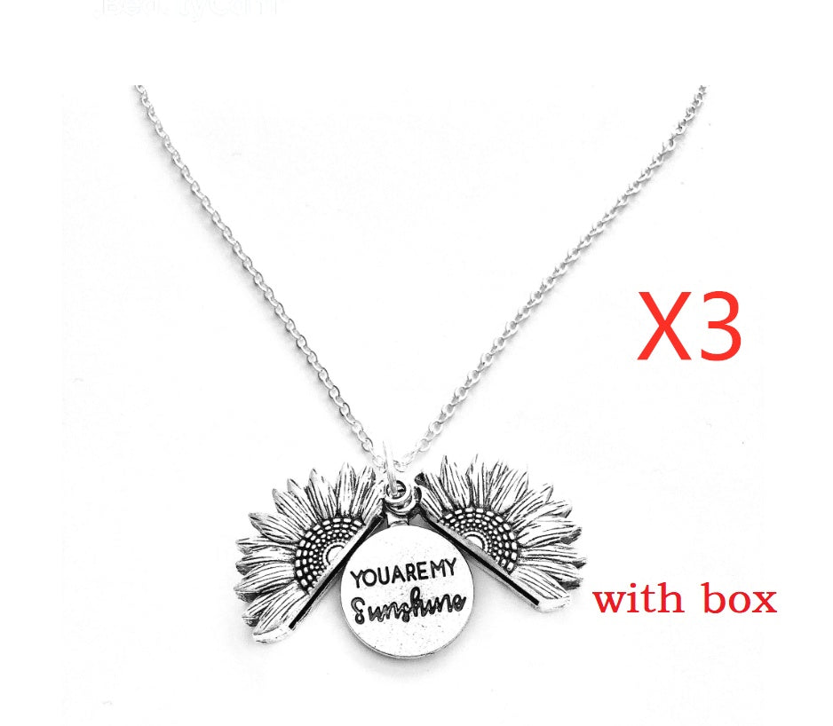 Sunflower Double Lettering Necklace By Tinkers Aura Balance