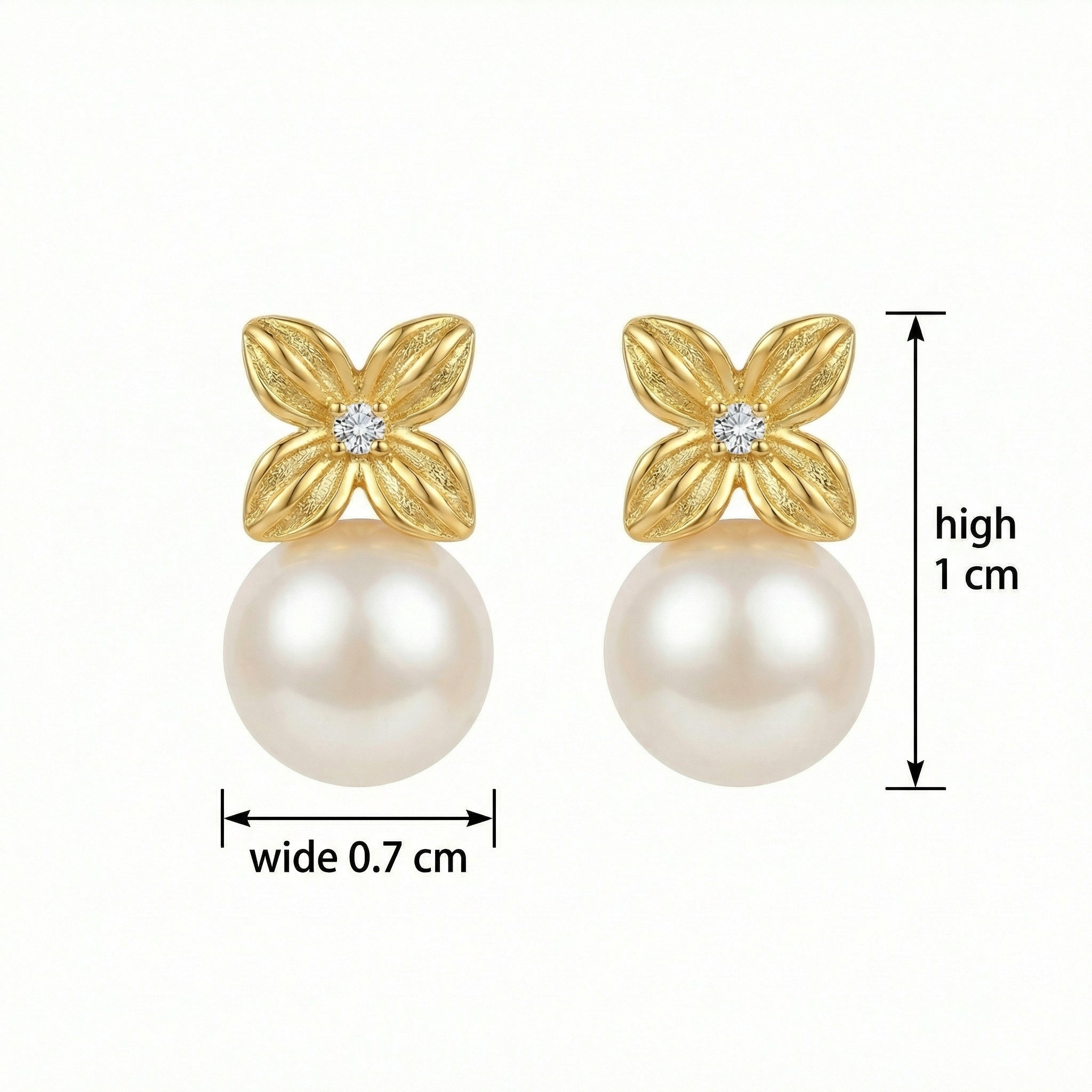 Pearl Floral Stud Earrings — 925 Sterling Silver | Botanical Elegance