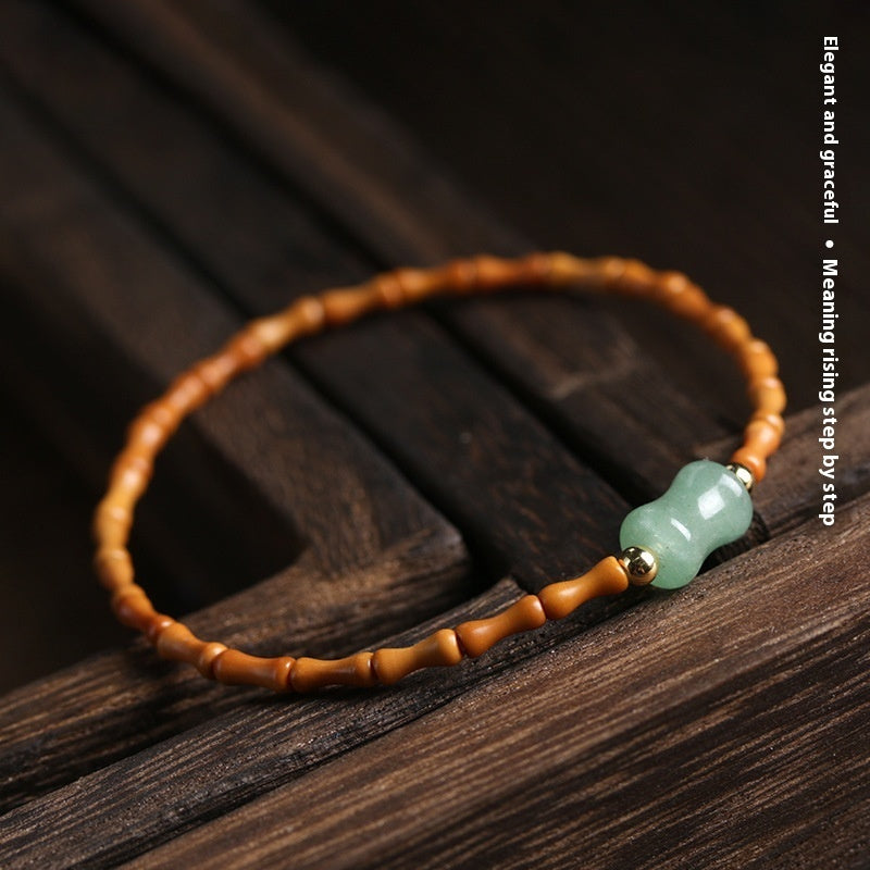 Unisex-Armband im chinesischen Stil, sehr fein, aus Olivennuss-Bambus