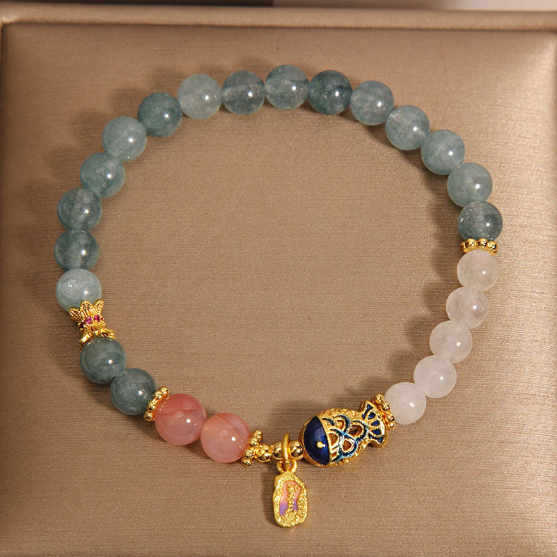 Tinkers Tinkers Blue Water Emerald Crystal Goldfish Bracelet Rare - 0