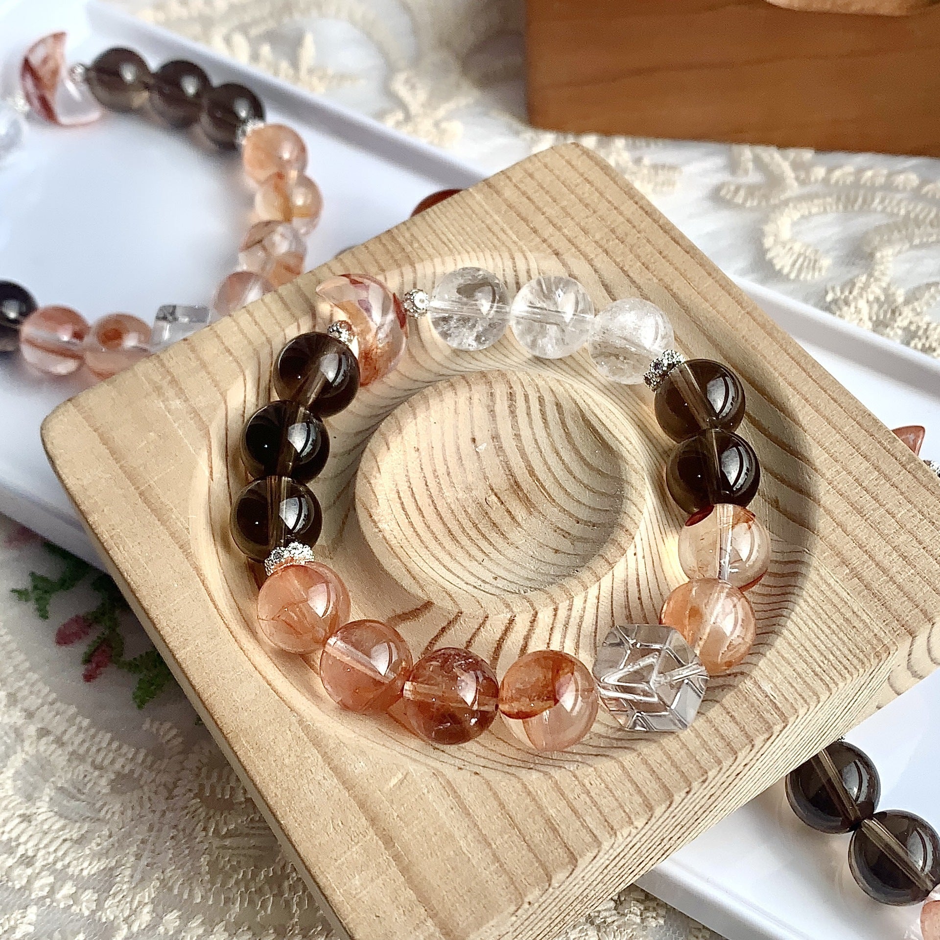 Natural White Crystal Healing Bracelet for Women by Tinkers