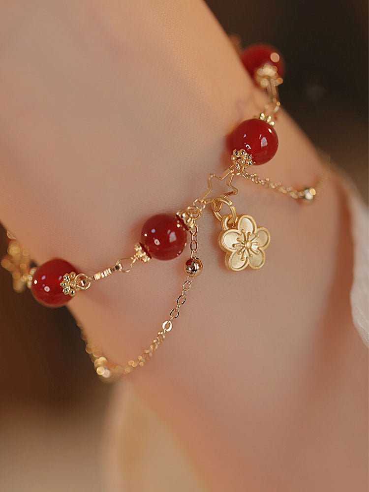 Tinkers Tinkers Red Agate Double Layer Bracelet Limited Edition - 0