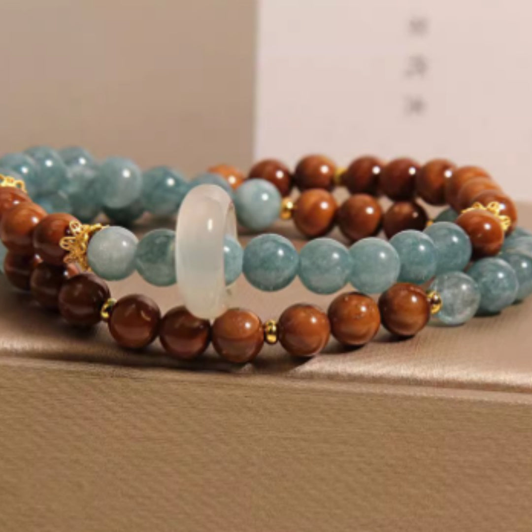 Blue Water Jade Calming Handcrafted Bracelet For Women