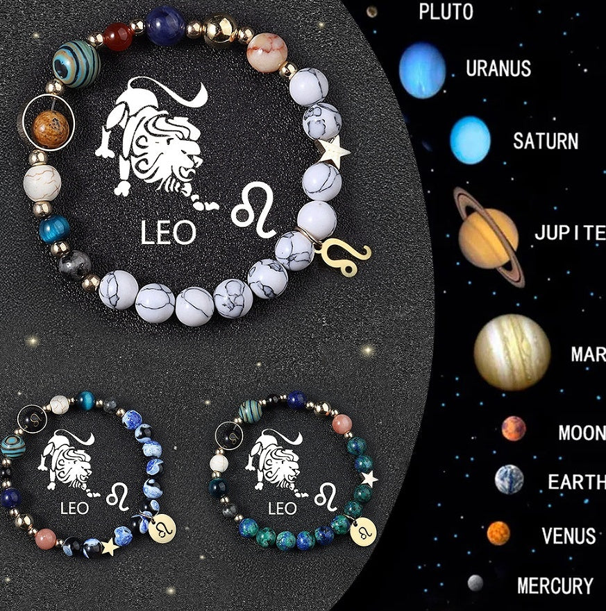Natural Crystal Zodiac Bracelet Set 3pcs Healing Gift by Tinkers