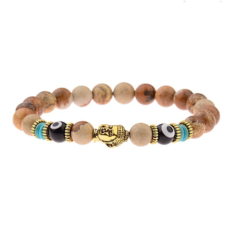 Tinkers Buddha Head Alloy Signature Tiger Energy Stone Bracelet - 0