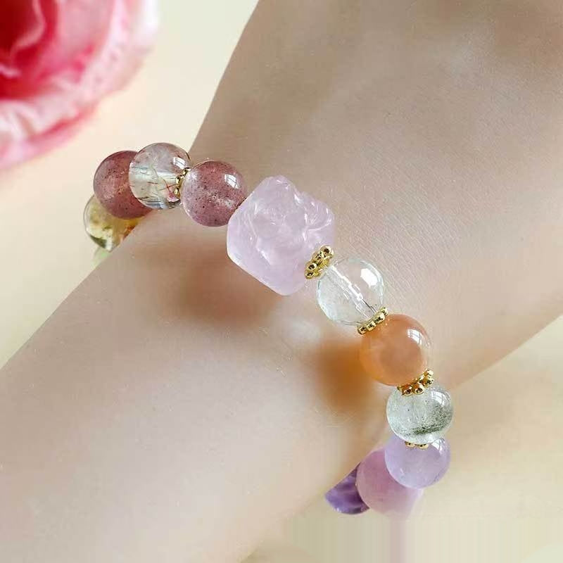 Handcrafted Amethyst Fox Protection Bracelet For Women