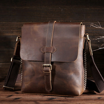 Vintage Top-Grain Leather Messenger Bag