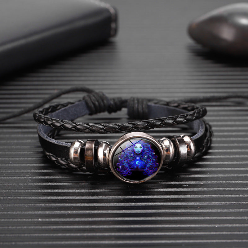 Zodiac Constellation Leather Wristband