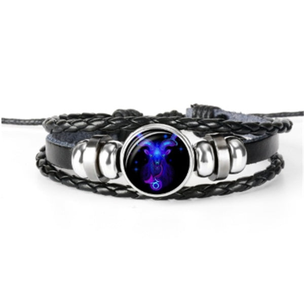 Zodiac Constellation Leather Wristband