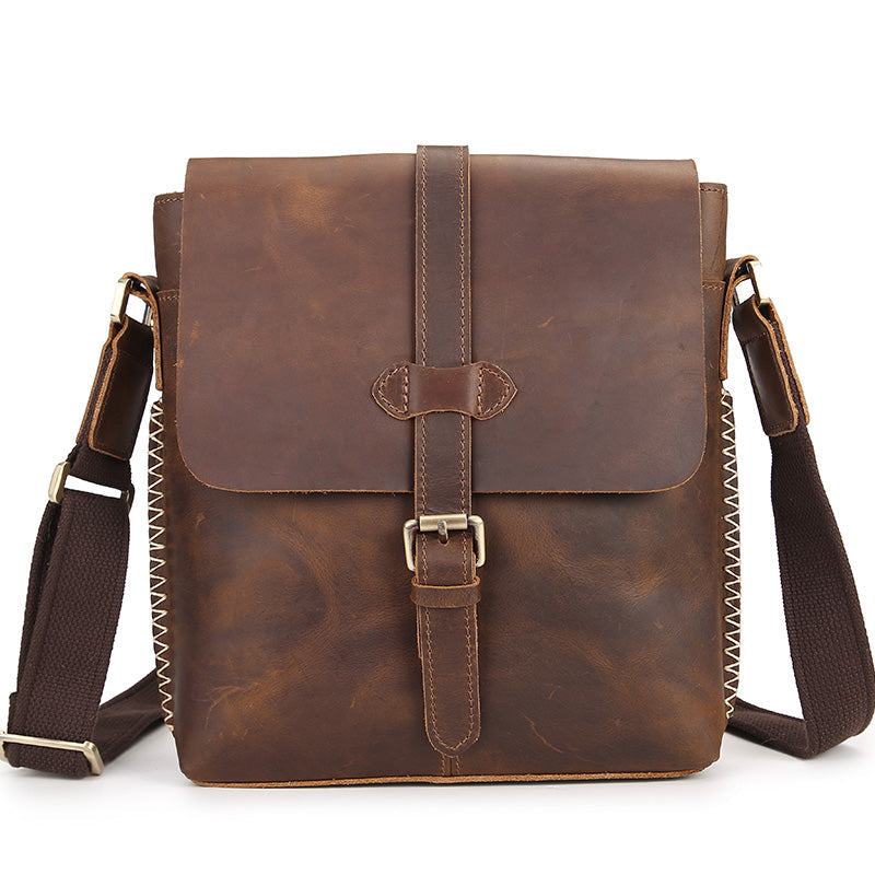 Vintage Top-Grain Leather Messenger Bag