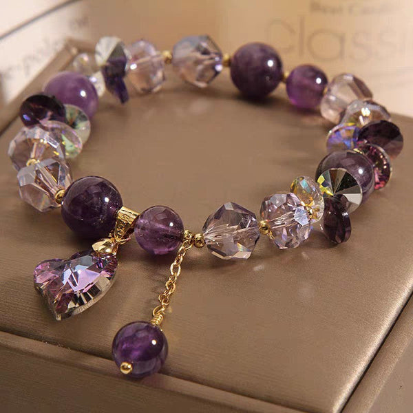 Amethyst Heart Bracelet