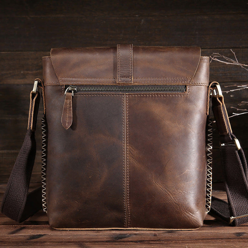 Vintage Top-Grain Leather Messenger Bag