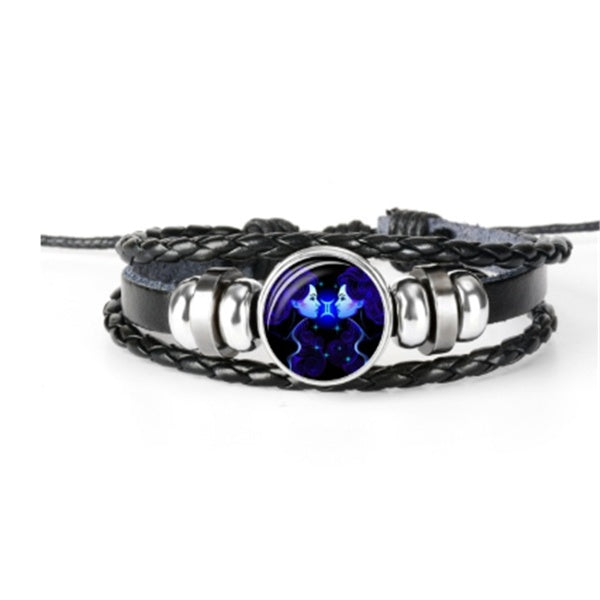 Zodiac Constellation Leather Wristband