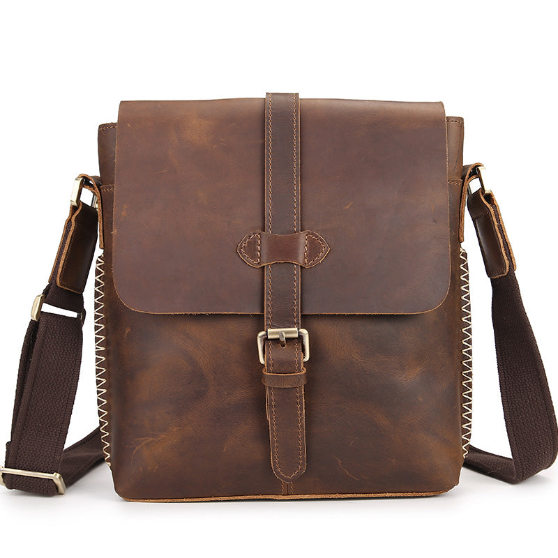 Vintage Top-Grain Leather Messenger Bag