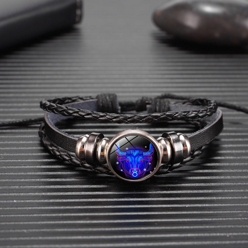 Zodiac Constellation Leather Wristband