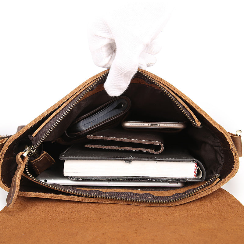 Vintage Top-Grain Leather Messenger Bag