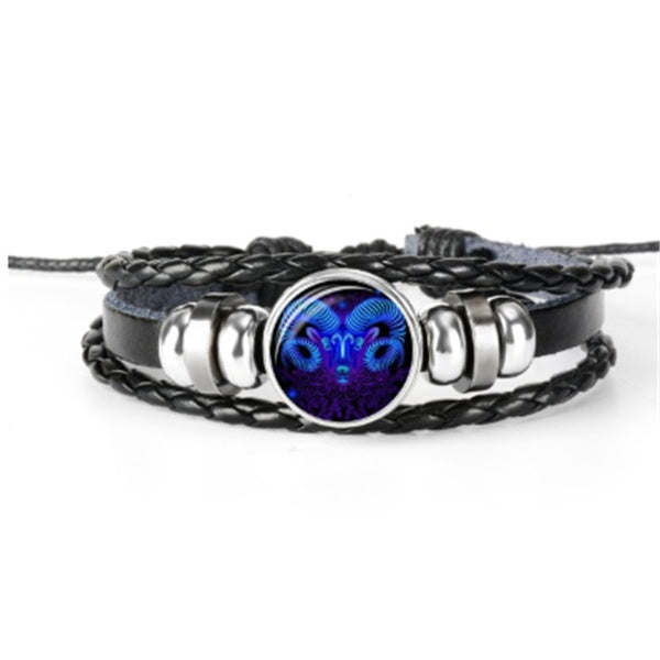 Zodiac Constellation Leather Wristband