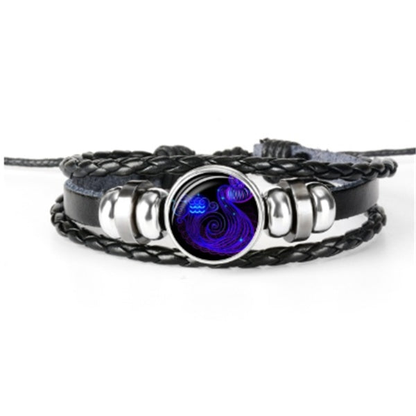 Zodiac Constellation Leather Wristband