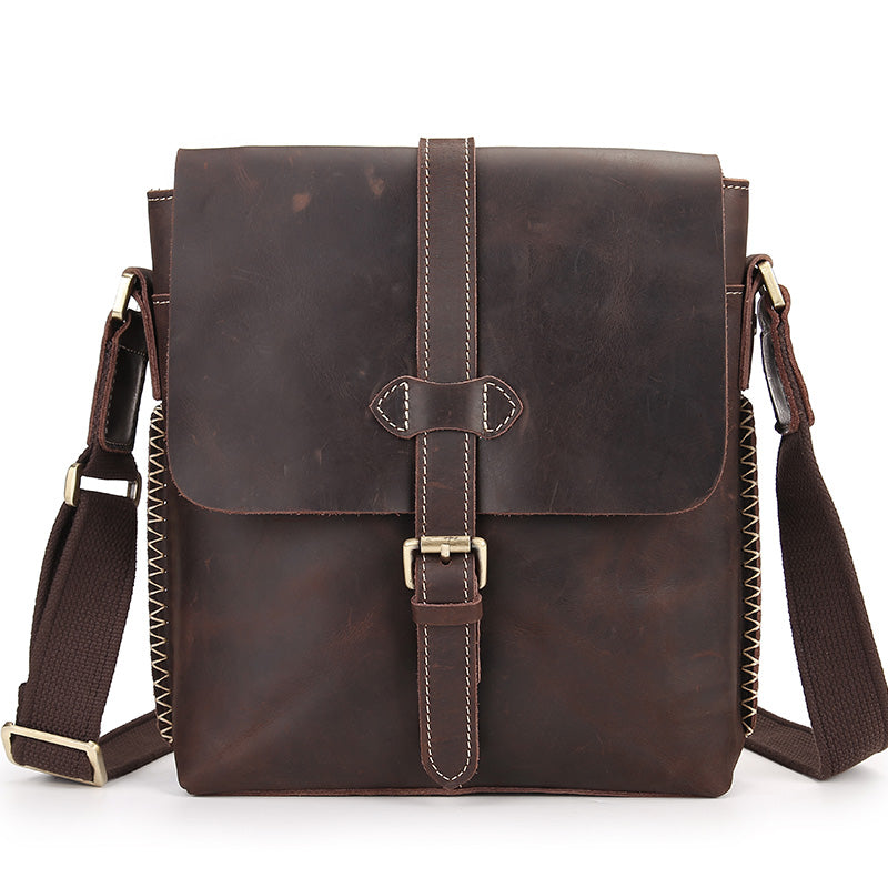 Vintage Top-Grain Leather Messenger Bag