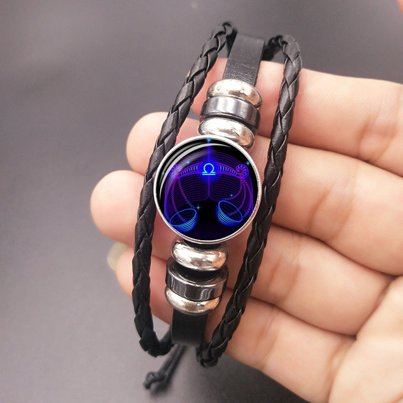Zodiac Constellation Leather Wristband
