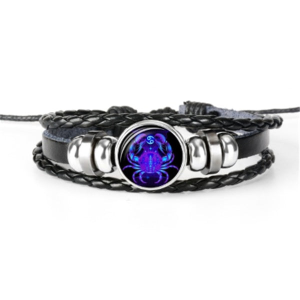 Zodiac Constellation Leather Wristband