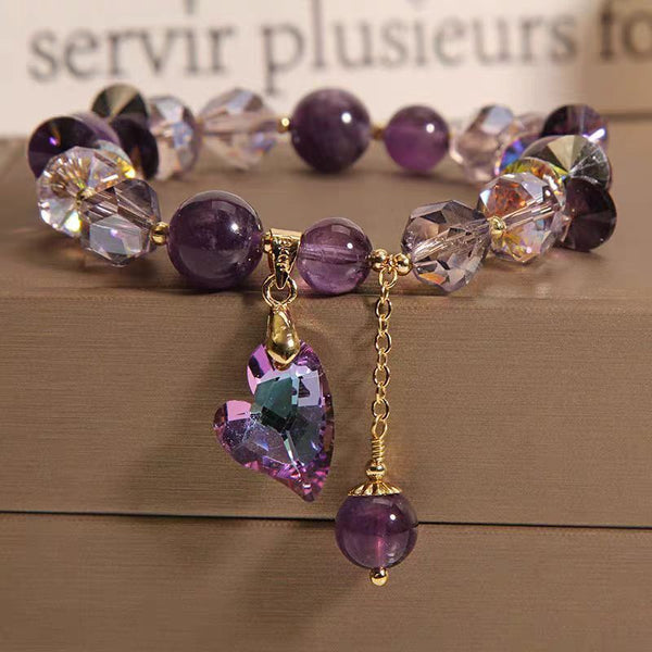 Amethyst Heart Bracelet